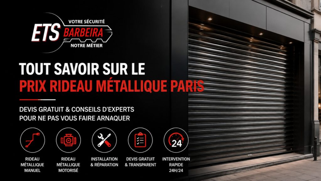 Prix d'un rideau métallique à Paris tarifs, installation et conseils pour ne pas se faire arnaquer