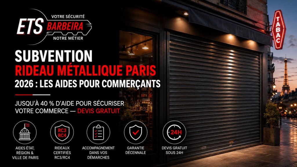 Subvention Rideau Métallique Paris Aides de l'État pour Commerçants en 2026